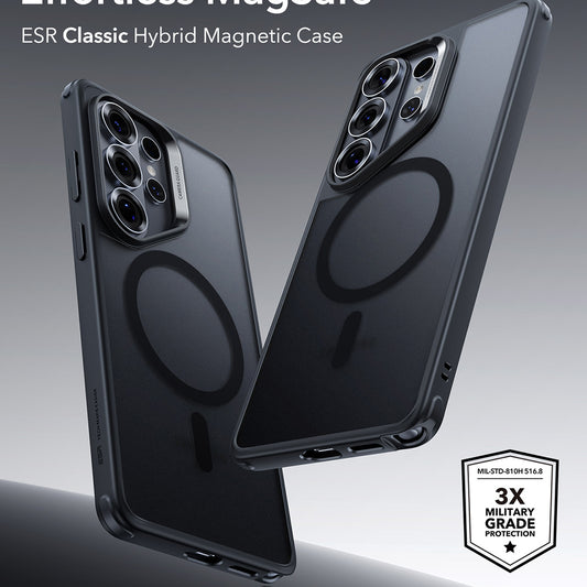 Custodia MagSafe per Samsung Galaxy S26 Ultra, ESR, Classic Hybrid, Nera Satinata