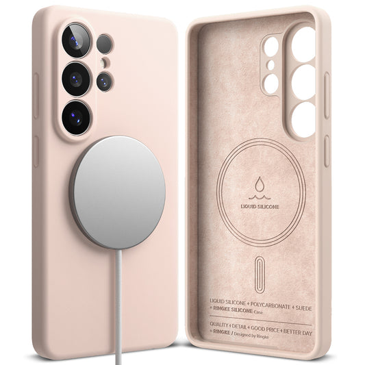 Custodia MagSafe per Samsung Galaxy S26 Ultra, Ringke, Silicone, Rosa