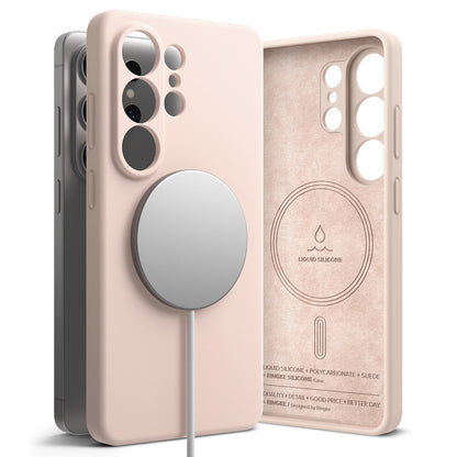 Custodia MagSafe per Samsung Galaxy S26 Ultra S948, Ringke, Silicone, Rosa
