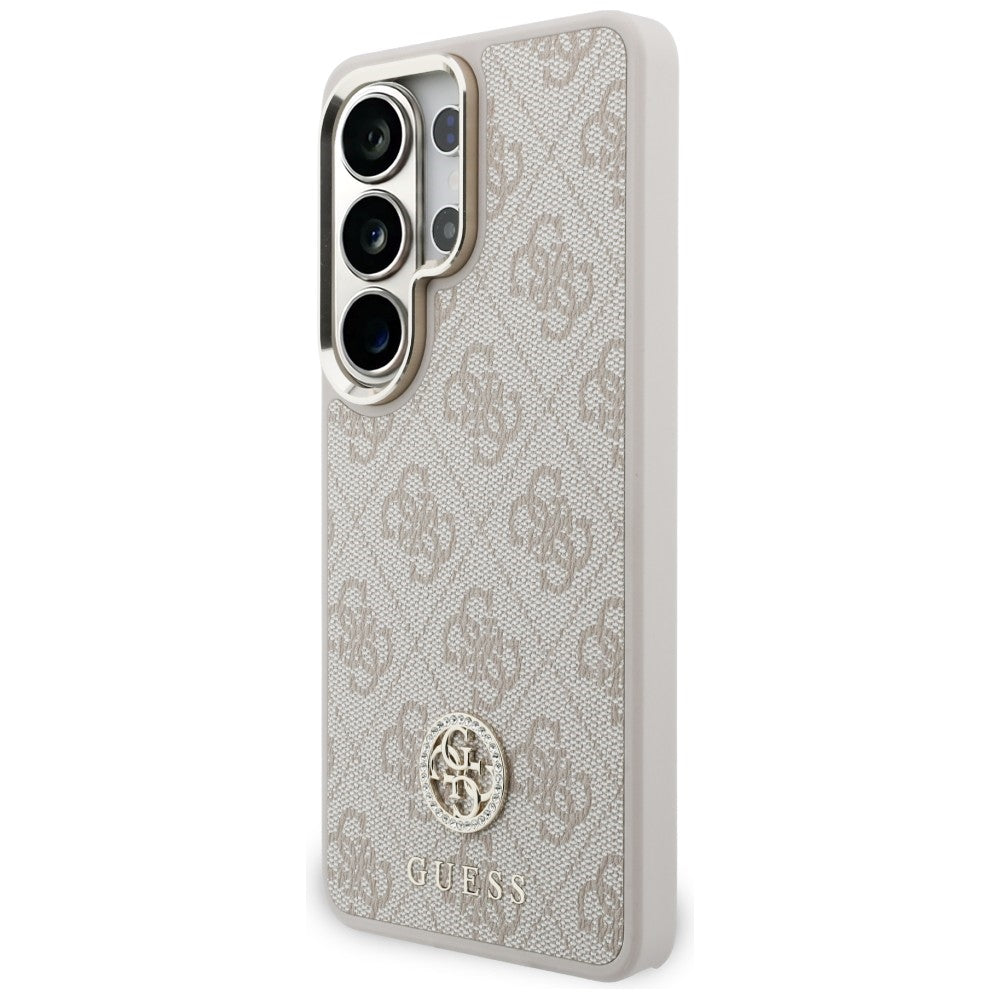 Custodia MagSafe per Samsung Galaxy S26 Ultra S948, GUESS, 4G Big Rhinestone Triangle Strap, Rosa