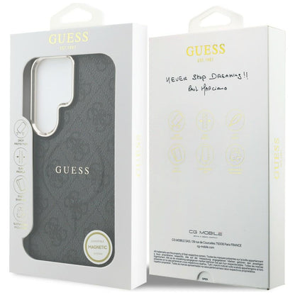 Custodia MagSafe per Samsung Galaxy S26 Ultra S948, Guess, 4G Embossed Ring, Nera