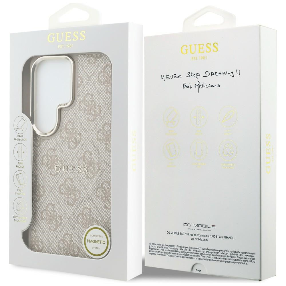 Custodia MagSafe per Samsung Galaxy S26 Ultra S948, Guess, 4G Embossed Ring, Rosa