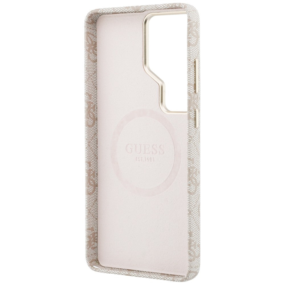 Custodia MagSafe per Samsung Galaxy S26 Ultra S948, Guess, 4G Script Logo, Rosa