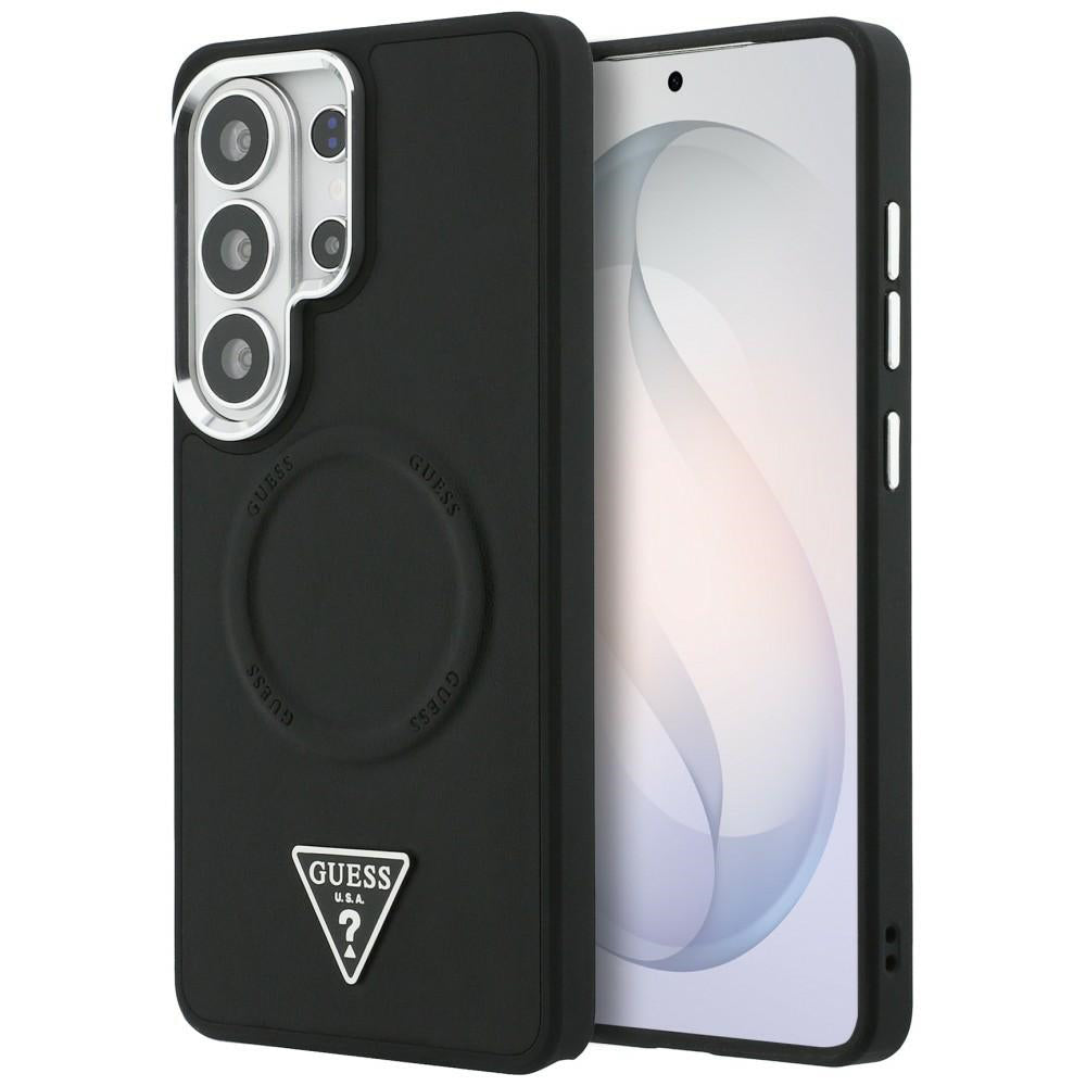 Custodia MagSafe per Samsung Galaxy S26 Ultra S948, Guess, Embossed Ring Triangle Logo, Nera