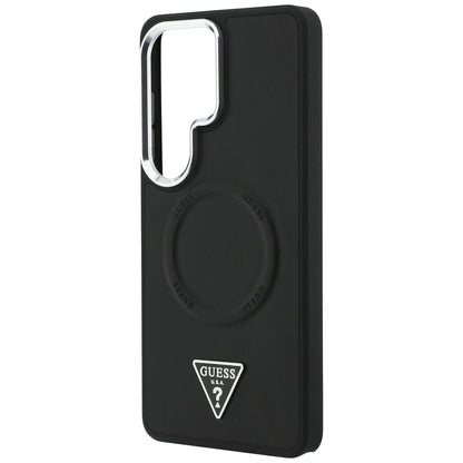 Custodia MagSafe per Samsung Galaxy S26 Ultra S948, Guess, Embossed Ring Triangle Logo, Nera