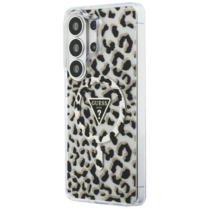 MagSafe Case for Samsung Galaxy S26 Ultra S948, Guess, IML Leopard Pattern, Black