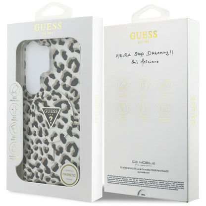 MagSafe Case for Samsung Galaxy S26 Ultra S948, Guess, IML Leopard Pattern, Black
