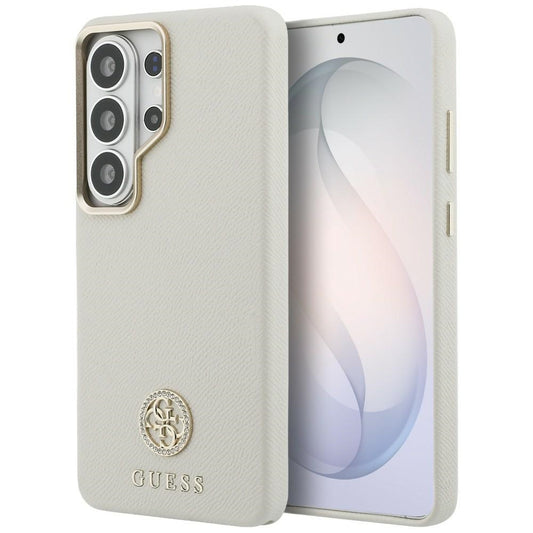 Custodia MagSafe per Samsung Galaxy S26 Ultra S948, Guess, Rhinestone Round Logo, Beige