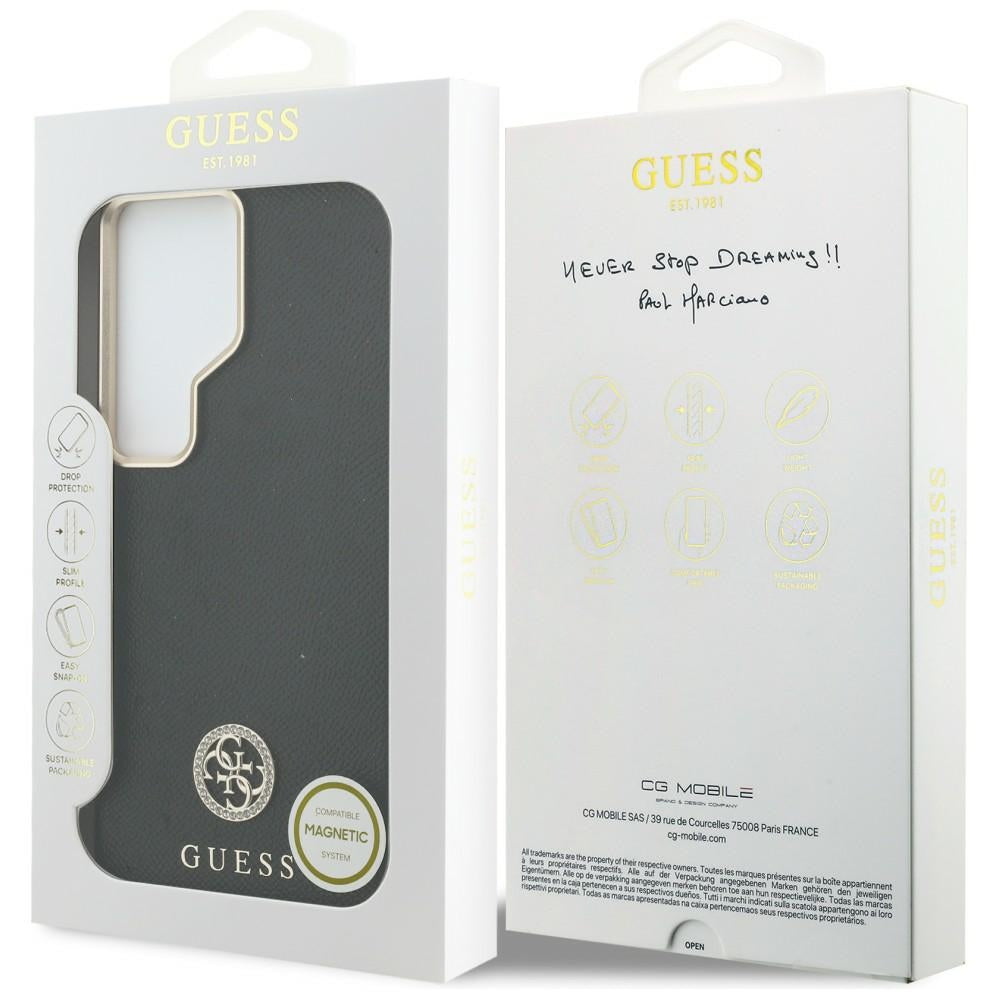 Custodia MagSafe per Samsung Galaxy S26 Ultra S948, Guess, Rhinestone Round Logo, Nera