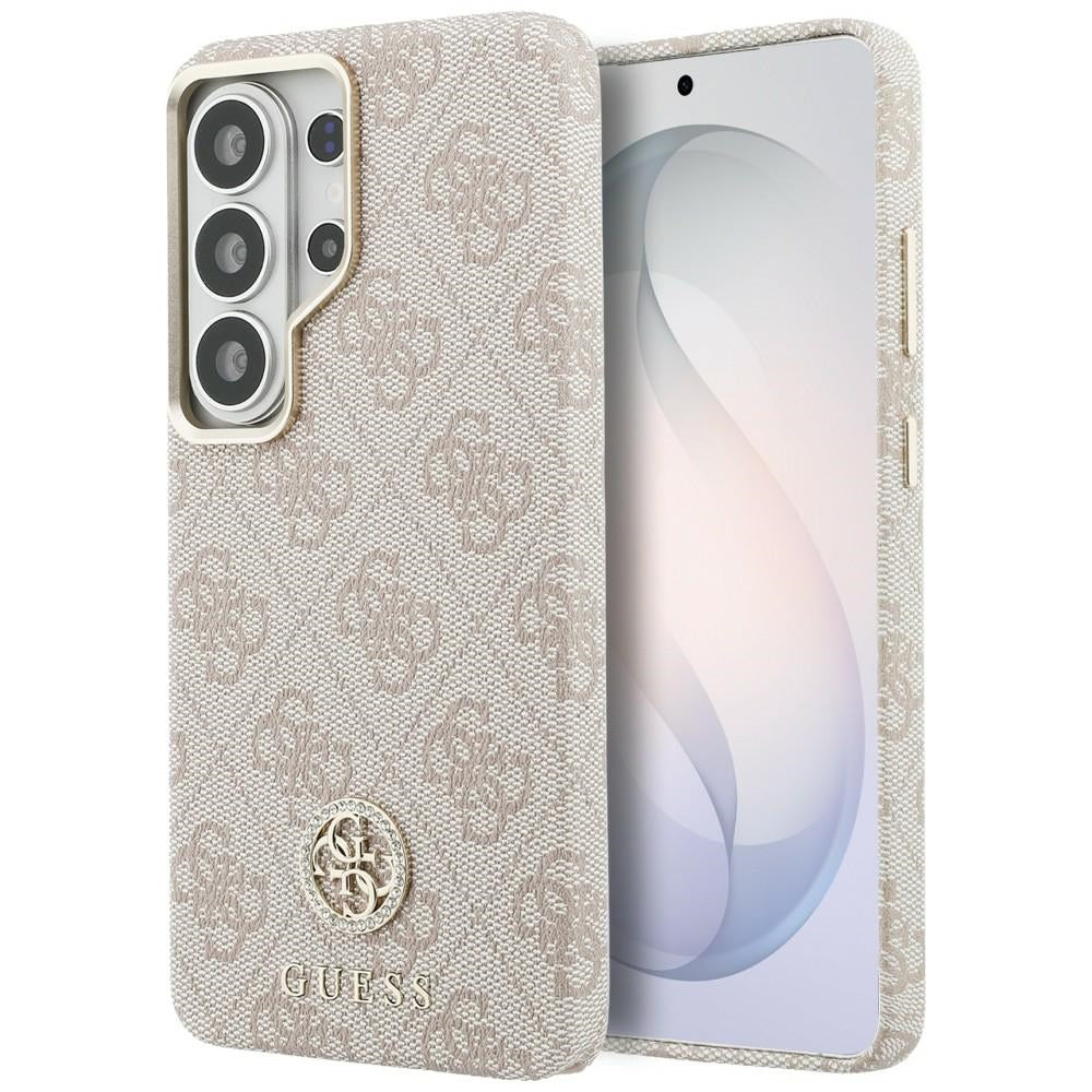 MagSafe Case for Samsung Galaxy S26 Ultra S948, Guess, Rhinestone Round Logo, Pink