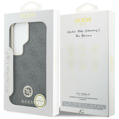 Custodia MagSafe per Samsung Galaxy S26 Ultra S948, Guess, Strass Round Logo, Nera