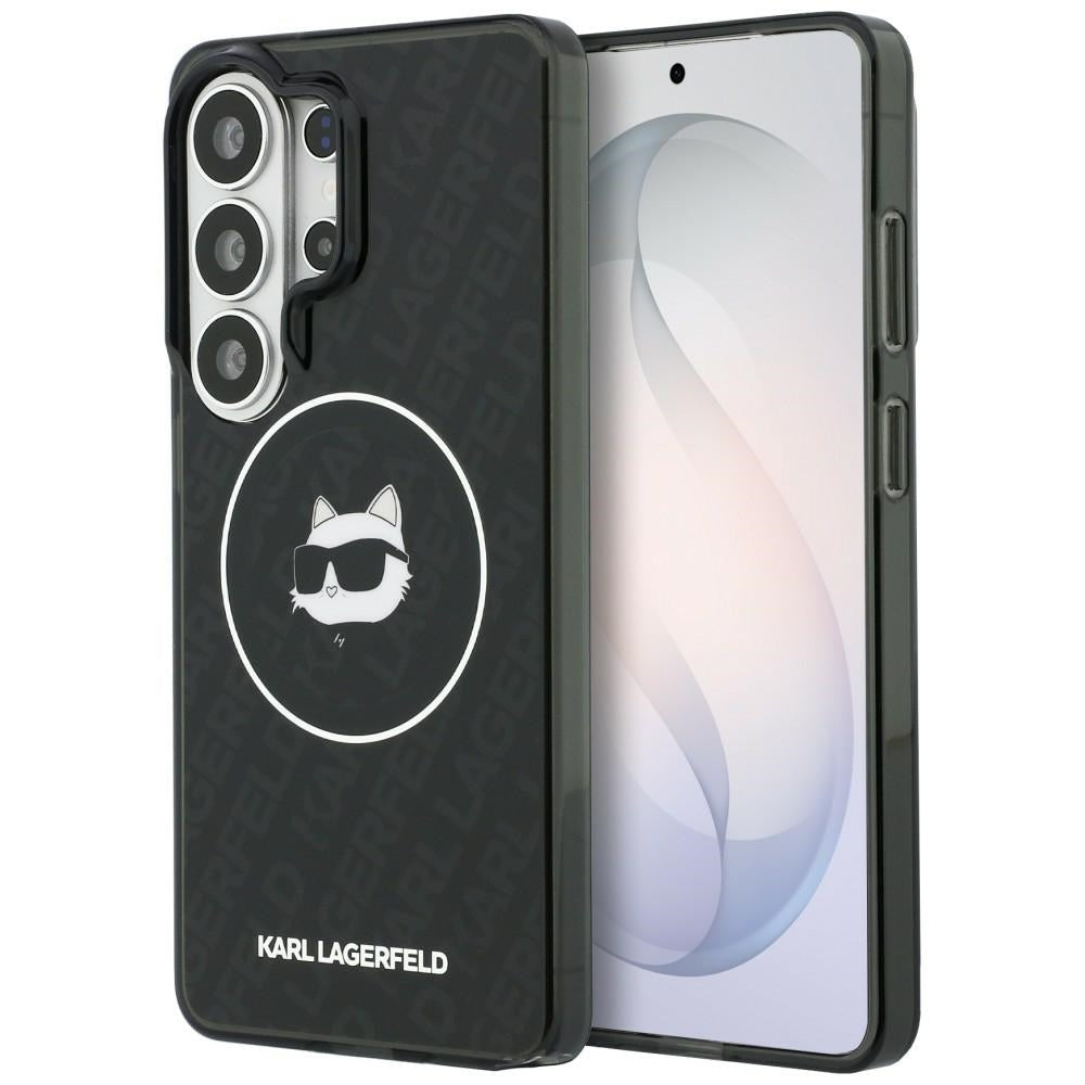 Custodia MagSafe per Samsung Galaxy S26 Ultra S948, Karl Lagerfeld, IML Choupette Head on KL Repeated Logo, Nera