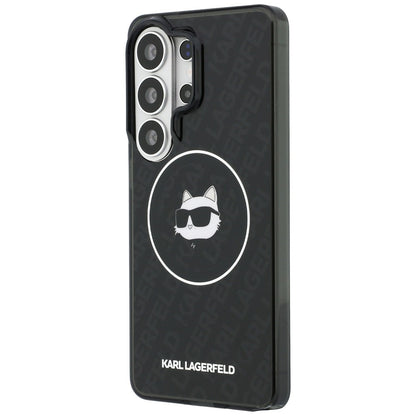 Custodia MagSafe per Samsung Galaxy S26 Ultra S948, Karl Lagerfeld, IML Choupette Head on KL Repeated Logo, Nera