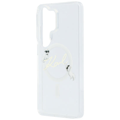 Custodia MagSafe per Samsung Galaxy S26 Ultra S948, Karl Lagerfeld, IML Choupette Karl Script Logo, Bianca.