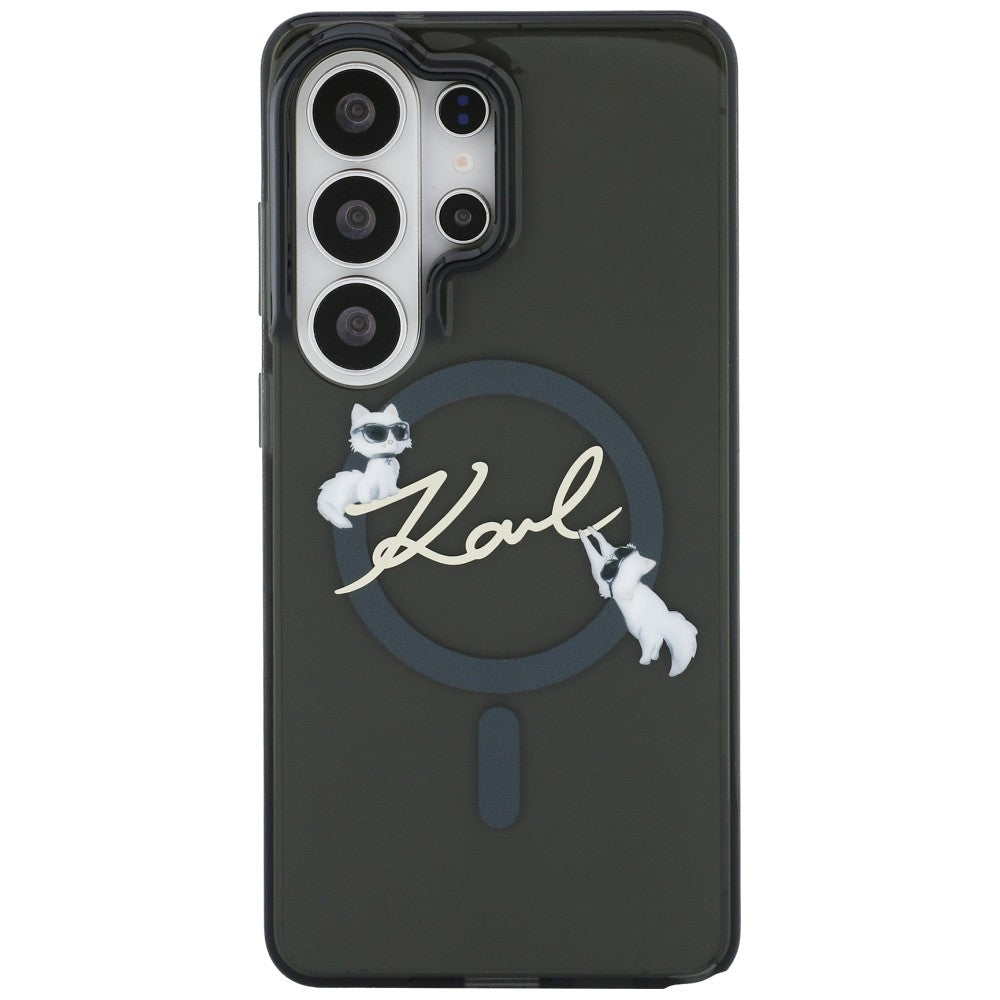 MagSafe Case for Samsung Galaxy S26 Ultra S948, Karl Lagerfeld, IML Choupette Karl Script Logo, Black