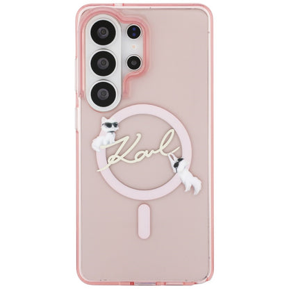 Custodia MagSafe per Samsung Galaxy S26 Ultra S948, Karl Lagerfeld, IML Choupette Karl Script Logo, Rosa