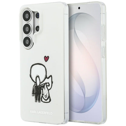 Custodia MagSafe per Samsung Galaxy S26 Ultra S948, Karl Lagerfeld, IML Karl & Choupette Back Logo, Bianca