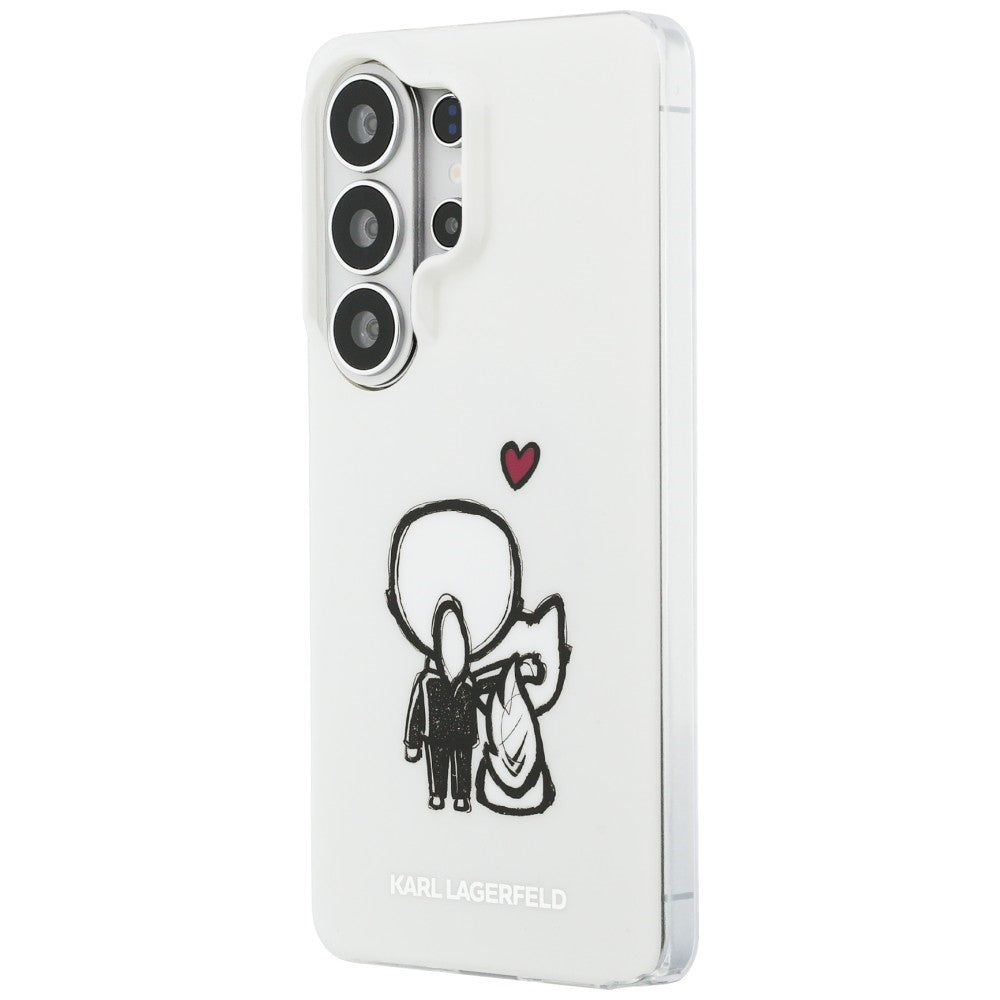 Custodia MagSafe per Samsung Galaxy S26 Ultra S948, Karl Lagerfeld, IML Karl & Choupette Back Logo, Bianca
