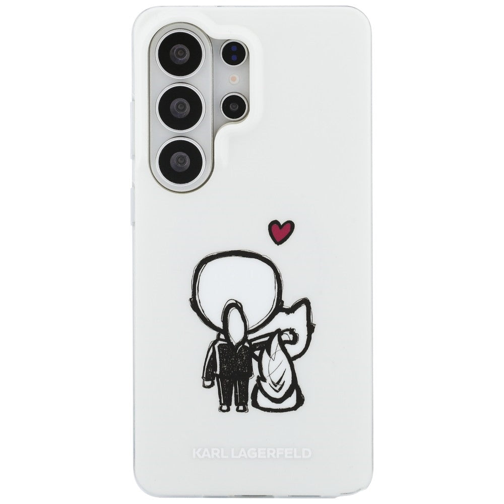 Custodia MagSafe per Samsung Galaxy S26 Ultra S948, Karl Lagerfeld, IML Karl & Choupette Back Logo, Bianca