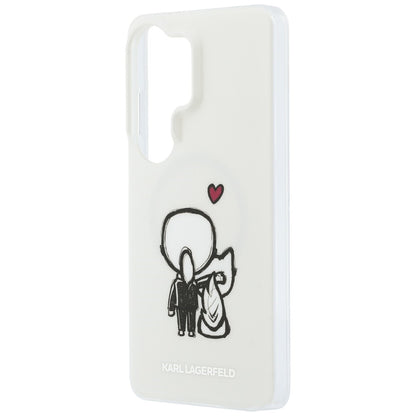 Custodia MagSafe per Samsung Galaxy S26 Ultra S948, Karl Lagerfeld, IML Karl & Choupette Back Logo, Bianca
