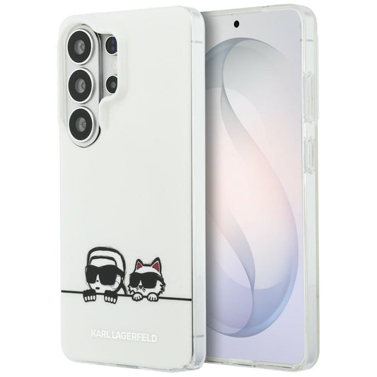 MagSafe Case for Samsung Galaxy S26 Ultra S948, Karl Lagerfeld, IML Karl & Choupette Peekaboo Logo, White