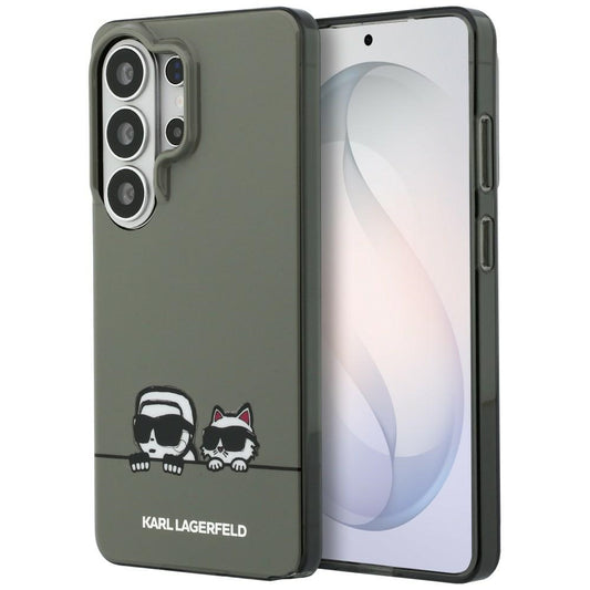 Custodia MagSafe per Samsung Galaxy S26 Ultra S948, Karl Lagerfeld, IML Karl & Choupette Peekaboo Logo, Nera