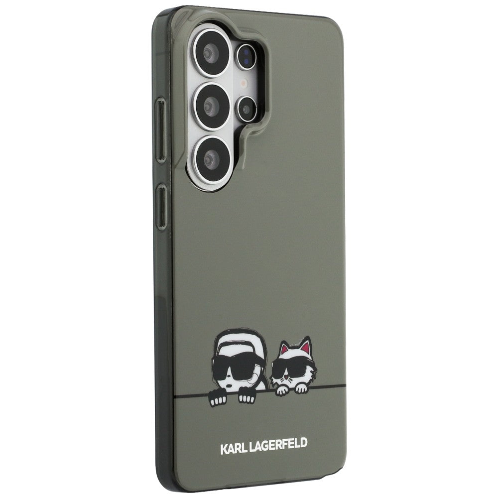 Custodia MagSafe per Samsung Galaxy S26 Ultra S948, Karl Lagerfeld, IML Karl & Choupette Peekaboo Logo, Nera