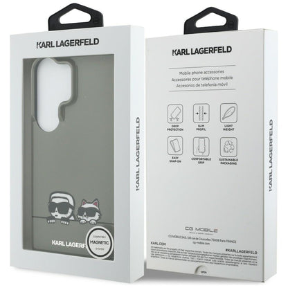Custodia MagSafe per Samsung Galaxy S26 Ultra S948, Karl Lagerfeld, IML Karl & Choupette Peekaboo Logo, Nera