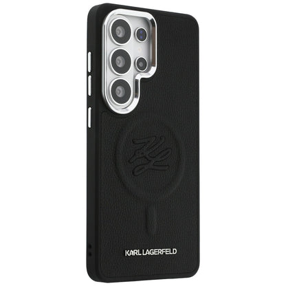 Custodia MagSafe per Samsung Galaxy S26 Ultra S948, Karl Lagerfeld, Initial Logo Debossed, Nera