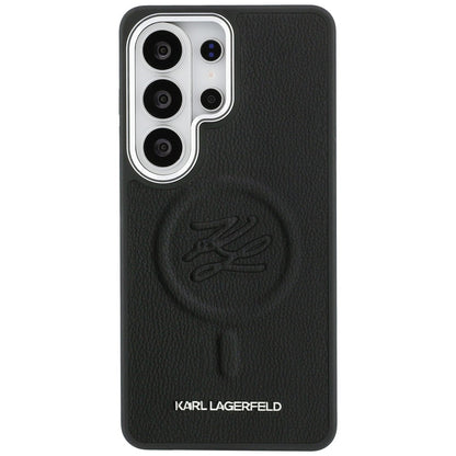 Custodia MagSafe per Samsung Galaxy S26 Ultra S948, Karl Lagerfeld, Initial Logo Debossed, Nera