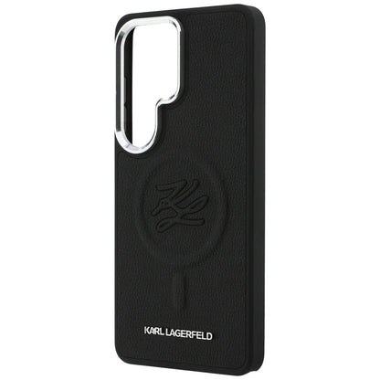 Custodia MagSafe per Samsung Galaxy S26 Ultra S948, Karl Lagerfeld, Initial Logo Debossed, Nera
