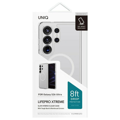 Custodia MagSafe per Samsung Galaxy S26 Ultra S948, UNIQ, LifePro Xtreme MagClick, Trasparente