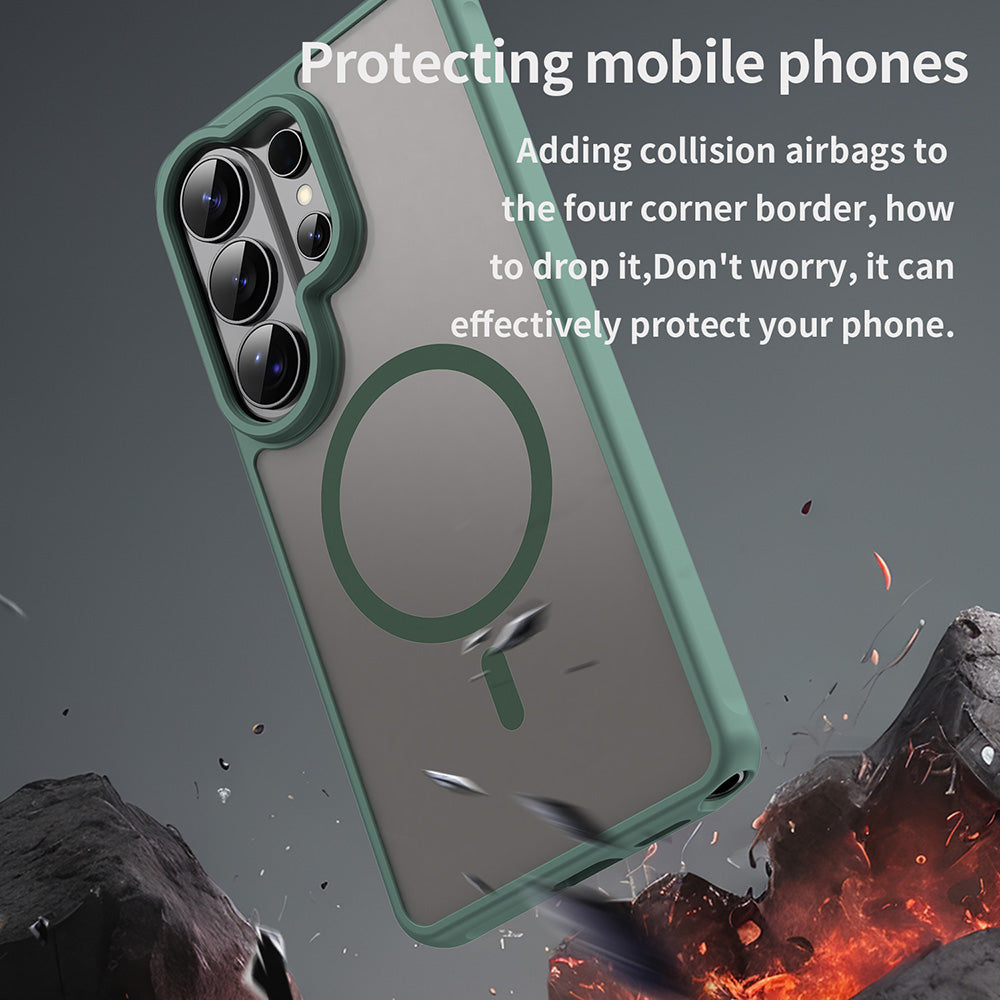 Custodia MagSafe per Samsung Galaxy S26 Ultra S948, Techsuit, HaloFrost II, Verde