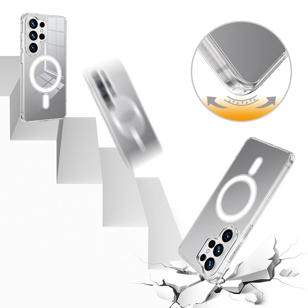 Custodia MagSafe per Samsung Galaxy S26 Ultra, Techsuit, Pro, Trasparente