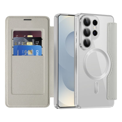 MagSafe Case for Samsung Galaxy S26 Ultra, Techsuit, SmartMag Book, Gray