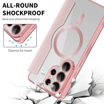 MagSafe Case for Samsung Galaxy S26 Ultra, Techsuit, SmartMag Book, Pink