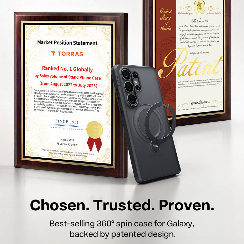 MagSafe Case for Samsung Galaxy S26 Ultra, Torras, Ostand Spin, Black