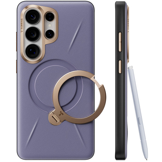 Custodia MagSafe per Samsung Galaxy S26 Ultra, Torras, QPRO Leather, Viola