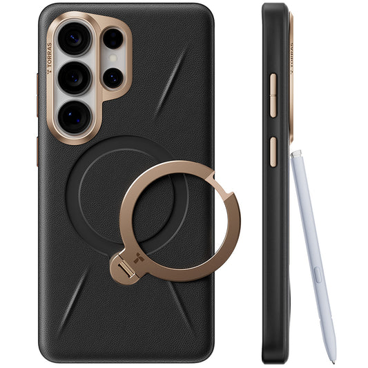 Custodia MagSafe per Samsung Galaxy S26 Ultra, Torras, QPRO Leather, Nera