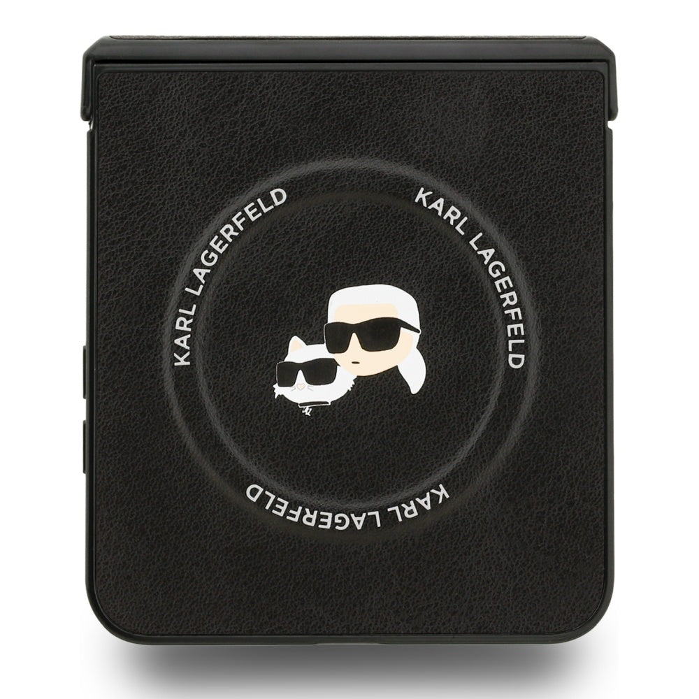 Custodia MagSafe per Samsung Galaxy Z Flip7 F766, Karl Lagerfeld, Karl & Choupette Pins, Nera