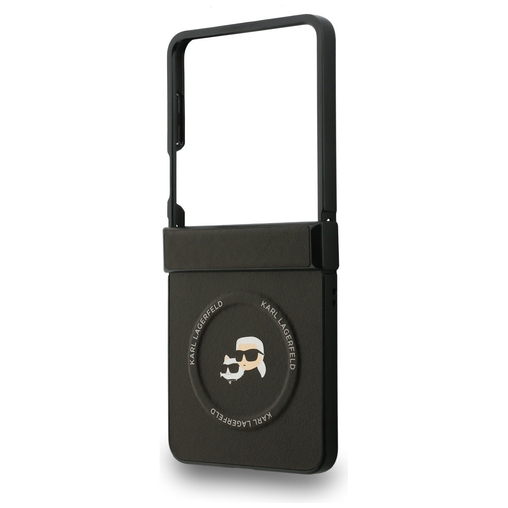Custodia MagSafe per Samsung Galaxy Z Flip7 F766, Karl Lagerfeld, Karl & Choupette Pins, Nera