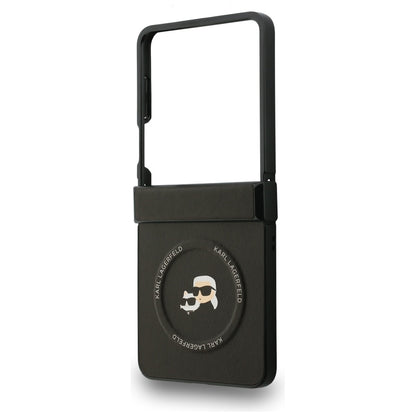 Custodia MagSafe per Samsung Galaxy Z Flip7 F766, Karl Lagerfeld, Karl & Choupette Pins, Nera