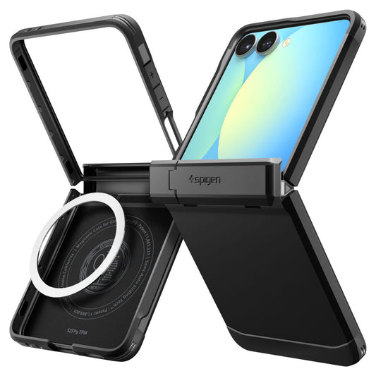 Custodia MagSafe per Samsung Galaxy Z Flip7 F766, Spigen, Tough Armor Pro, Nera ACS09561