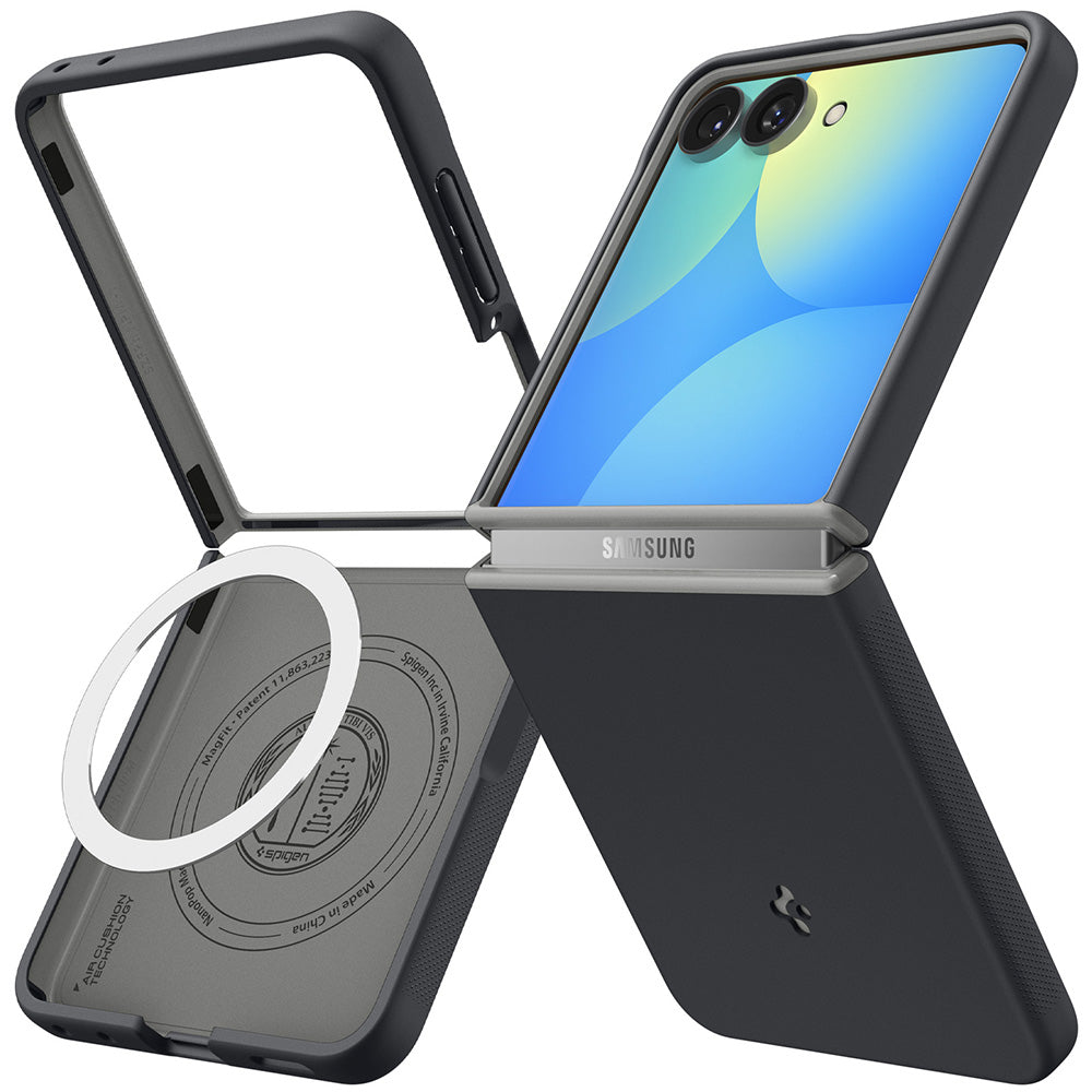 Custodia MagSafe per Samsung Galaxy Z Flip8 F776, Spigen, Caseology Nano Pop, Nera ACS11523