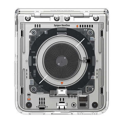 Custodia MagSafe per Samsung Galaxy Z Flip8 F776, Spigen, Ultra Hybrid Pro Neo One, Trasparente ACS11525