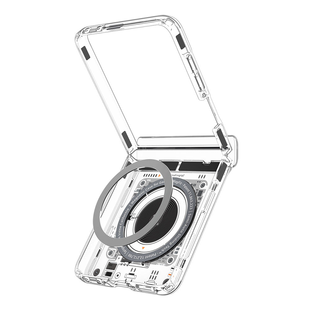 Custodia MagSafe per Samsung Galaxy Z Flip8 F776, Spigen, Ultra Hybrid Pro Neo One, Trasparente ACS11525
