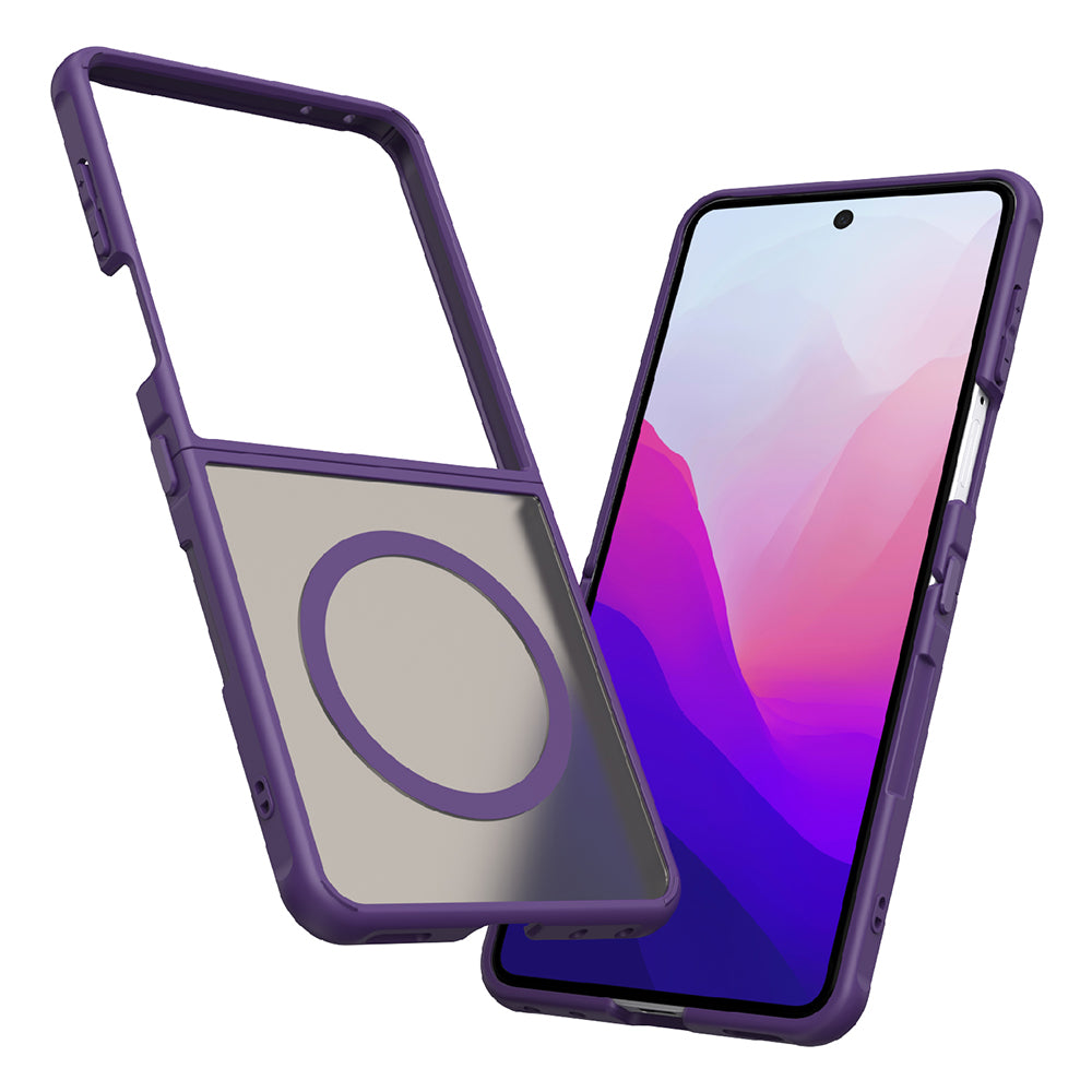 Custodia MagSafe per Samsung Galaxy Z Flip8 F776, Techsuit, HaloFrost II, Viola