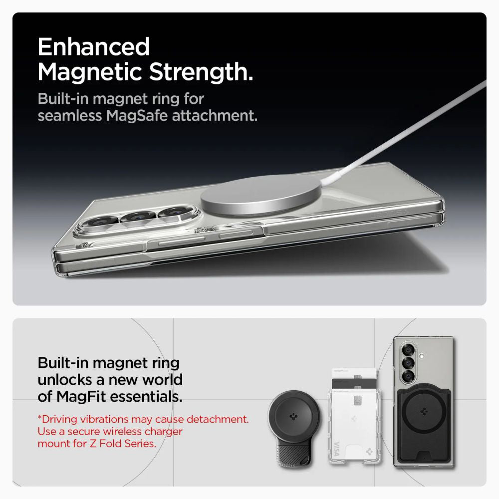 Custodia MagSafe per Samsung Galaxy Z Fold7 F966, Spigen, Air Skin, Trasparente