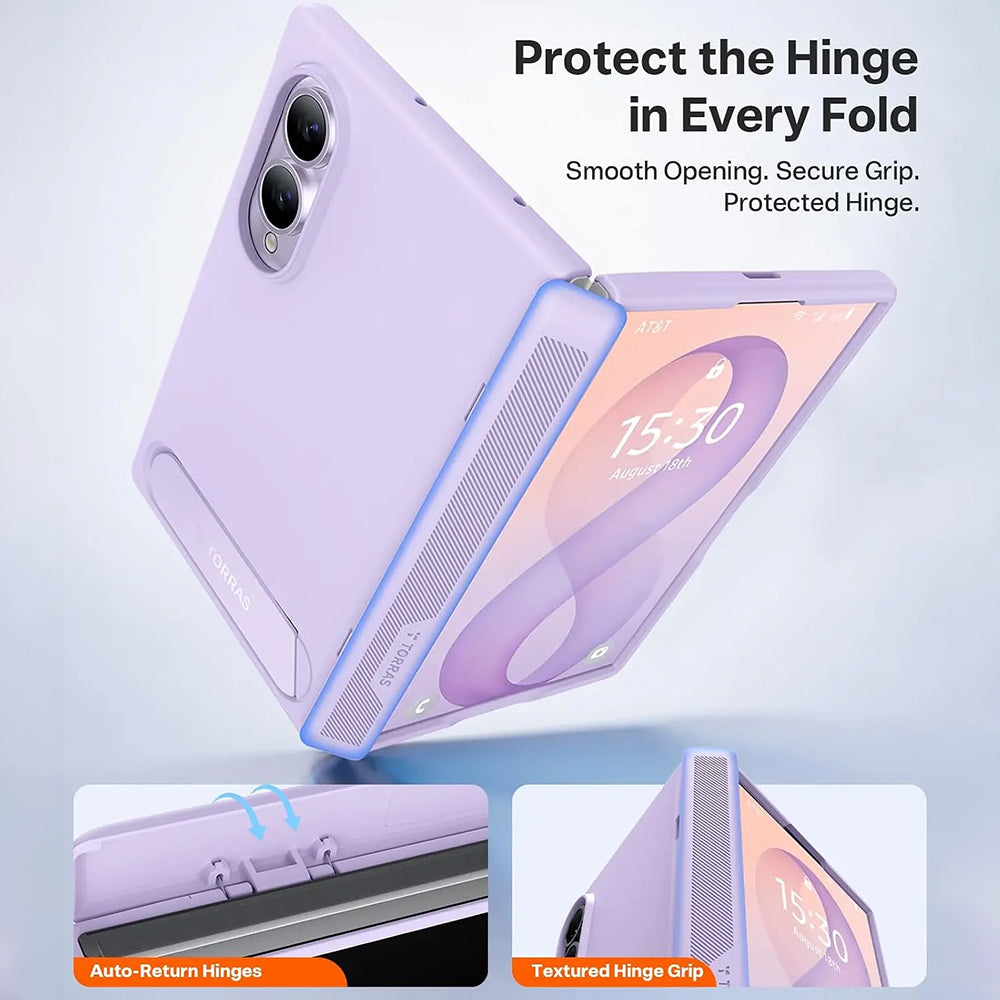 Custodia MagSafe per Samsung Galaxy Z Fold8 F971, Torras, Ostand L1 Guardian, Viola Chiaro