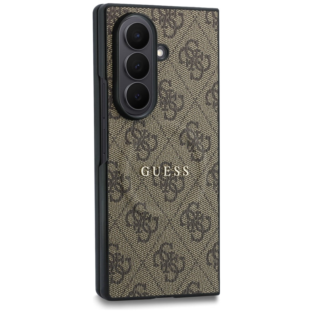 Custodia MagSafe per Samsung Galaxy Z Fold8 Ultra F976, Guess, 4G Leather Classic, Marrone